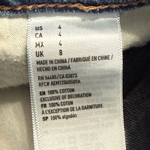 American Eagle Denim Mini Skirt Womens 4 Distressed Raw Hem Classic Festival Y2K - Picture 5 of 6